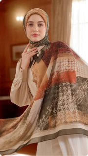 MANDJHA Hijab All Scarf Motif Voal Premium By IVAN GUNAWAN